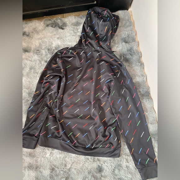 Black Hoodie with Colorful Pattern - Picture 4 of 6